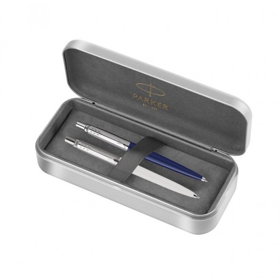Parker Set Κασετίνα Δώρου Στυλό Jotter Original Blue And White Ballpoint Με Θήκη Μεταλλική Tin
